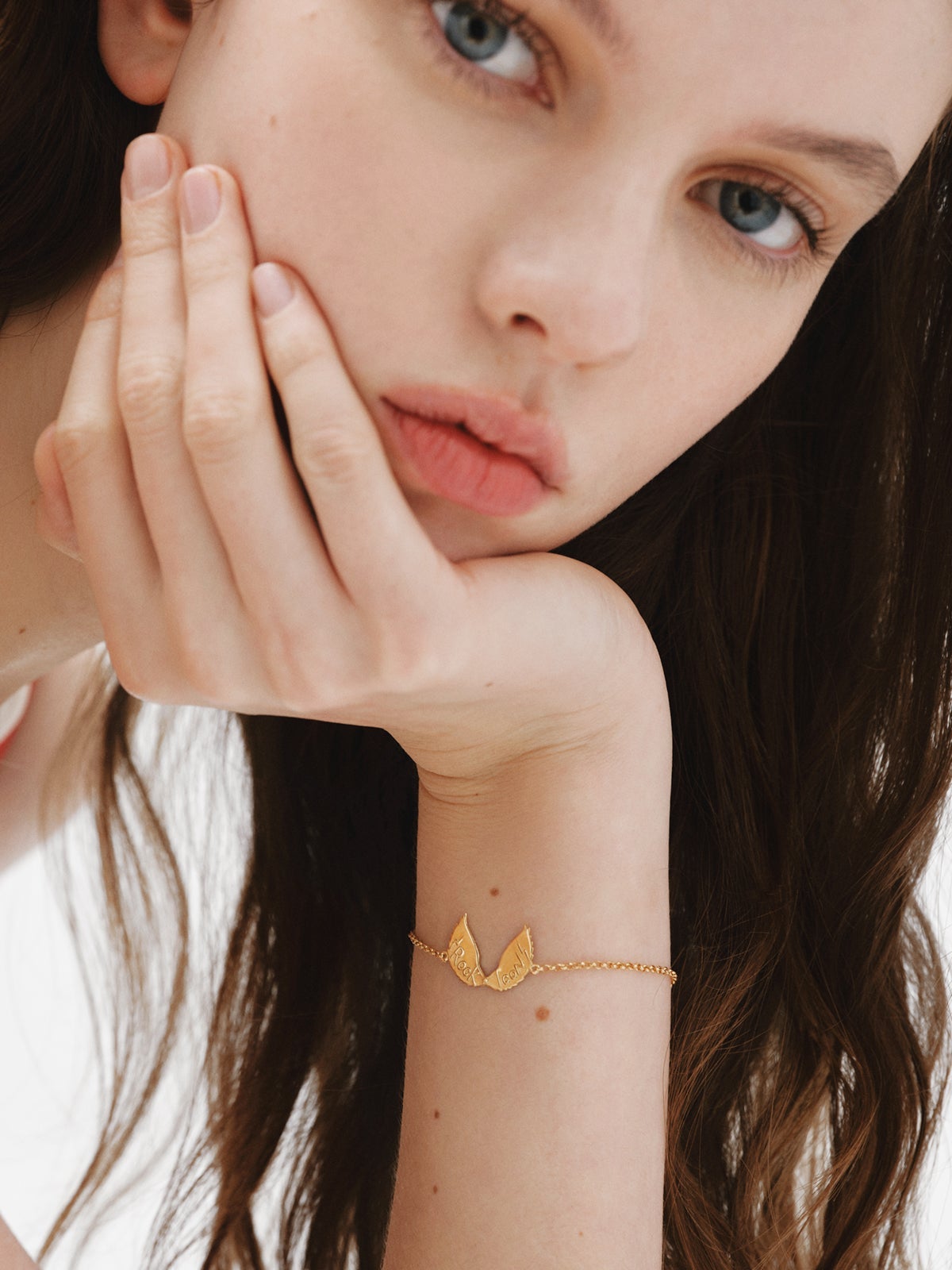925 Silver bracelet plated in 18K yellow gold with wings