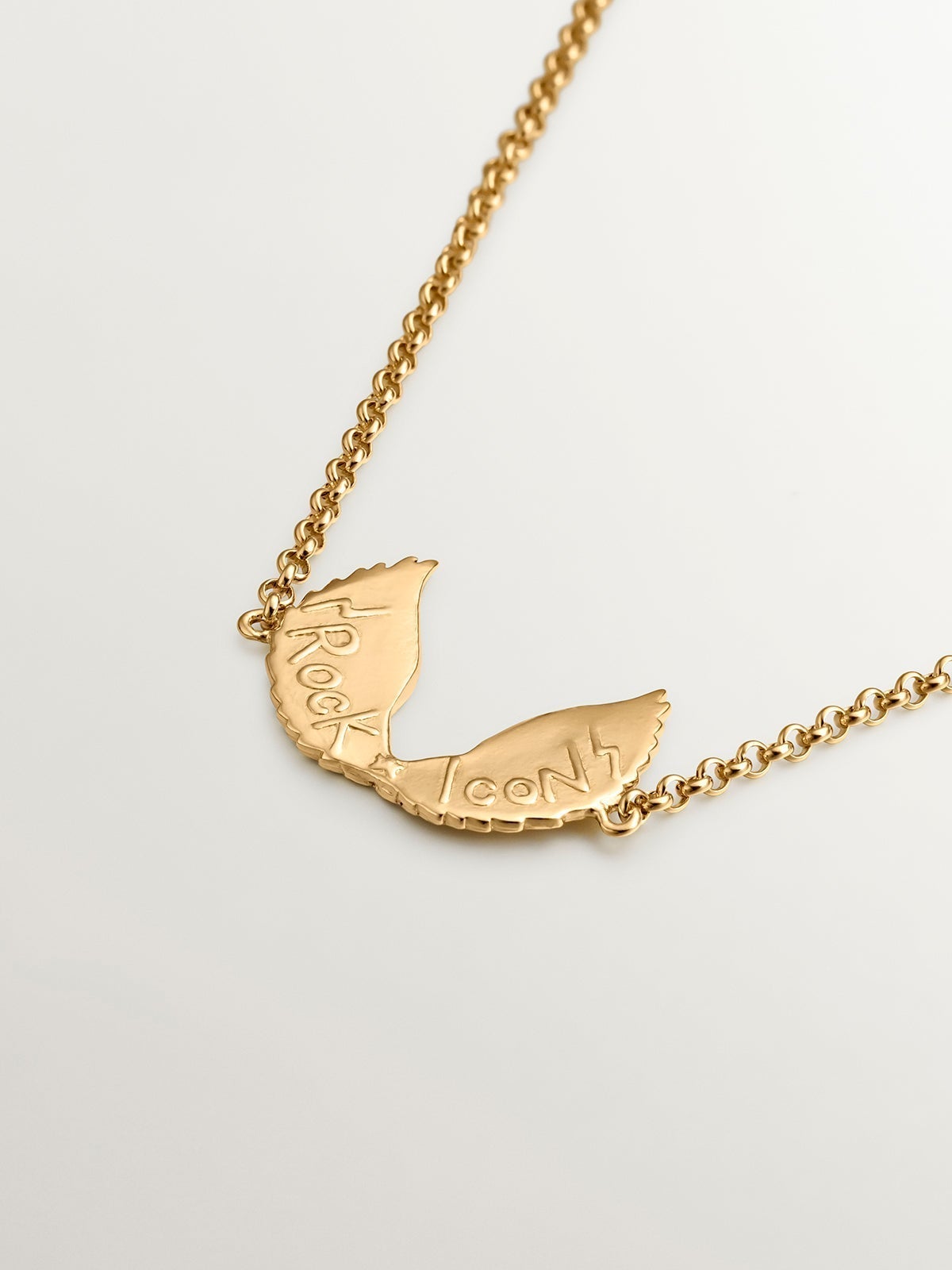 925 Silver bracelet plated in 18K yellow gold with wings
