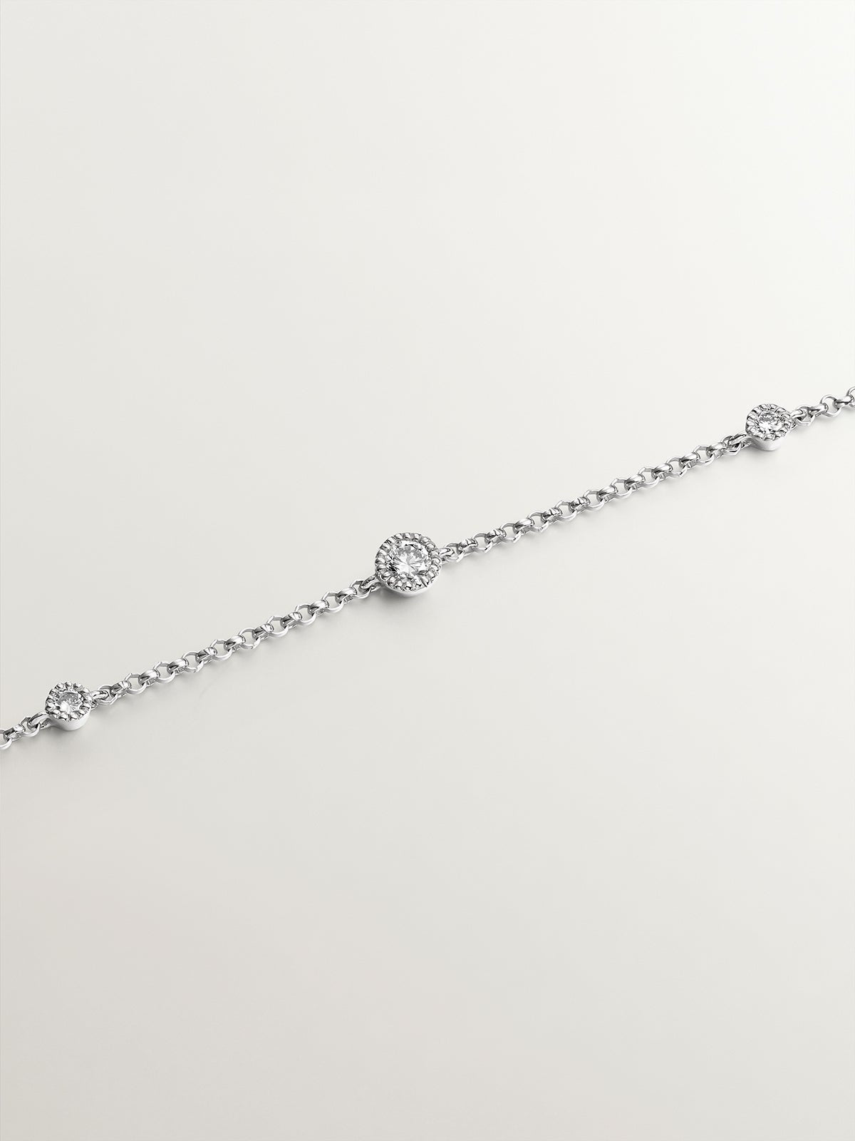 Pulsera de oro blanco de 18K con diamante ISI2 0,097 cts