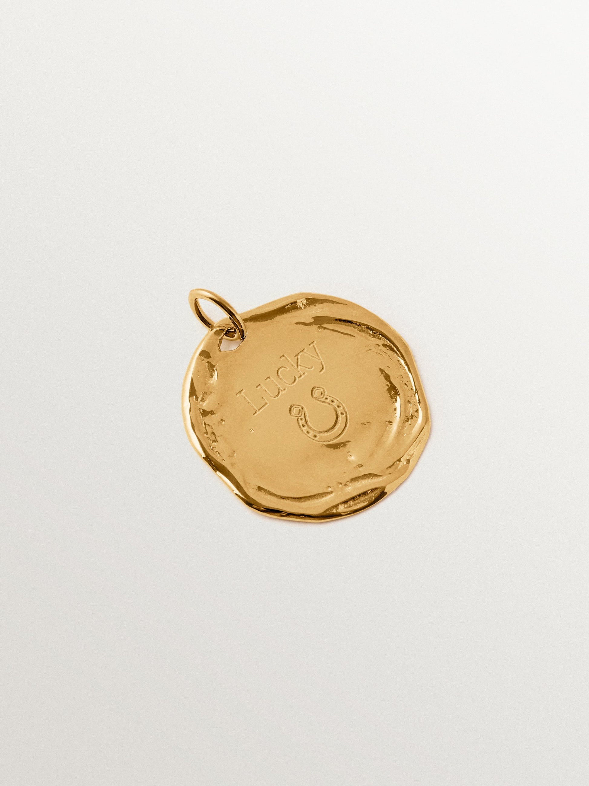 Large customizable charm in 925 silver plated in 18K yellow gold
