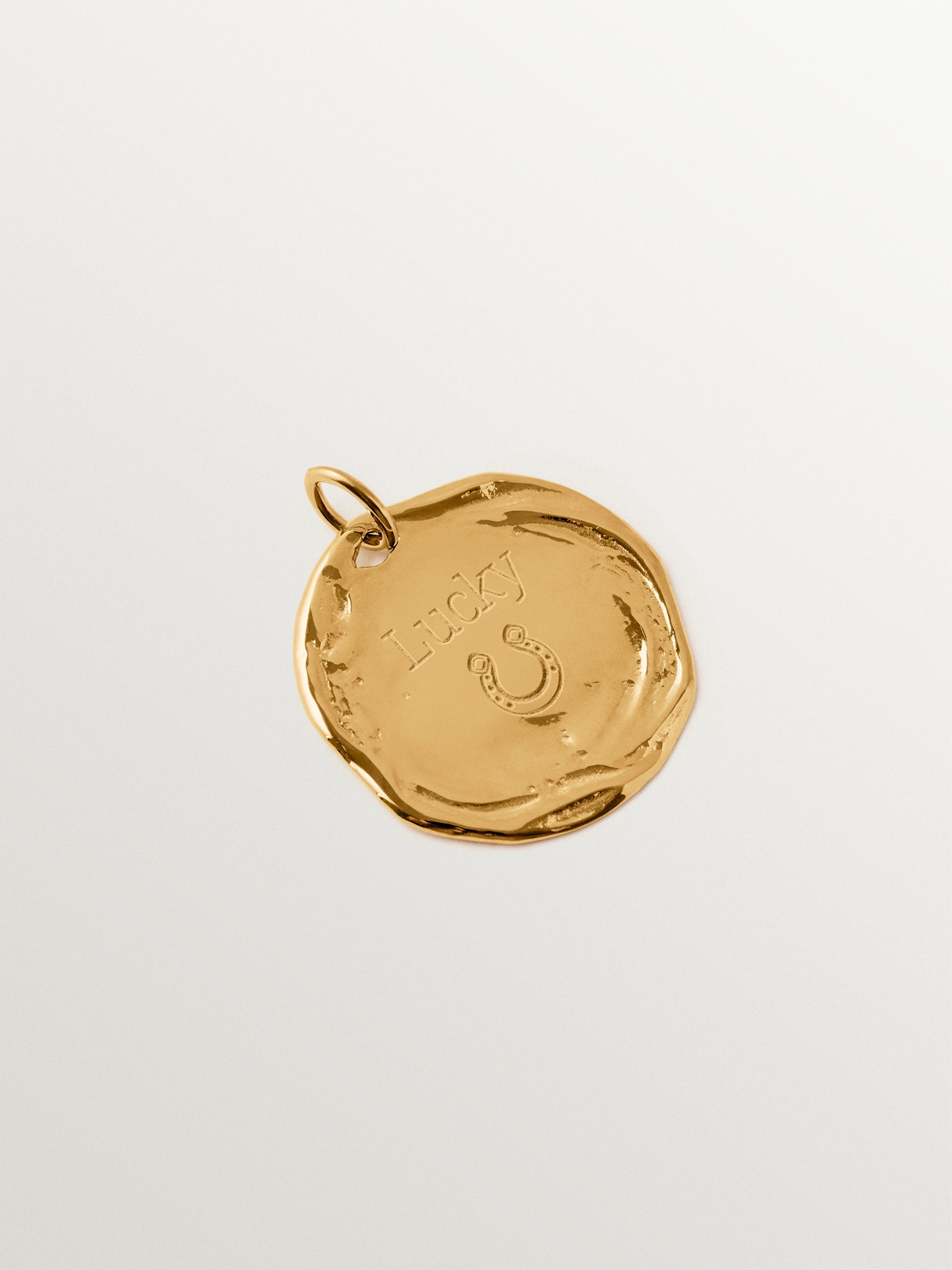 Large customizable charm in 925 silver plated in 18K yellow gold