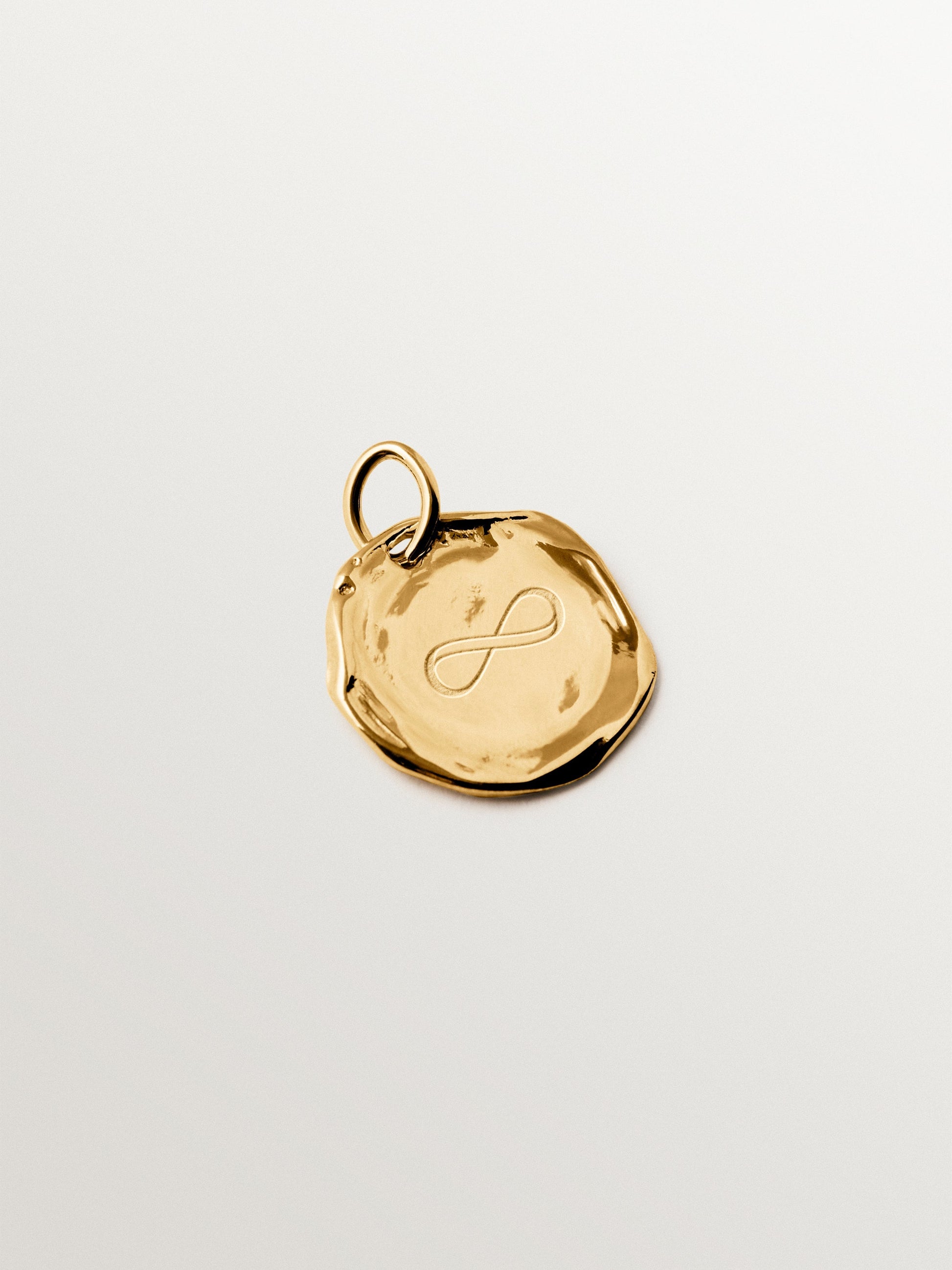 Small customizable charm in 925 silver plated in 18K yellow gold