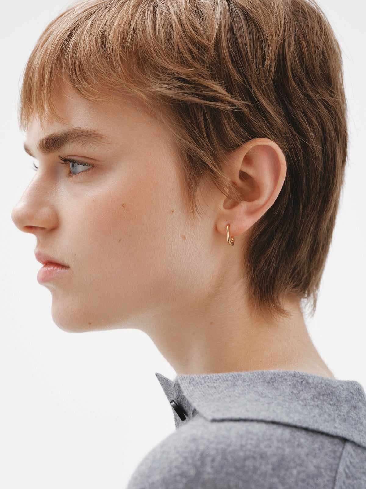 Square hoop earrings in 925 silver bathed in 18K yellow gold