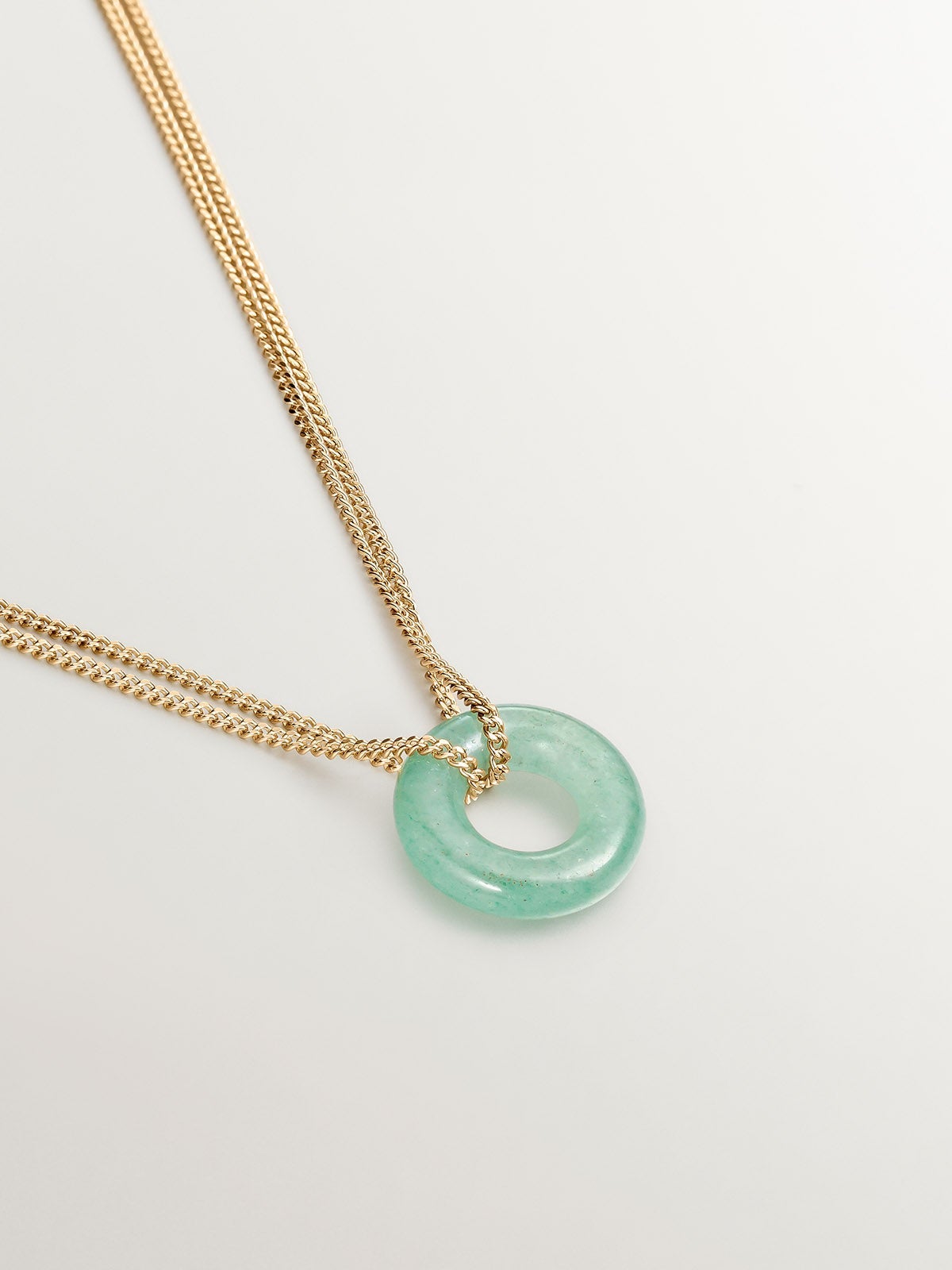 18K yellow gold plated 925 silver bracelet with green aventurine