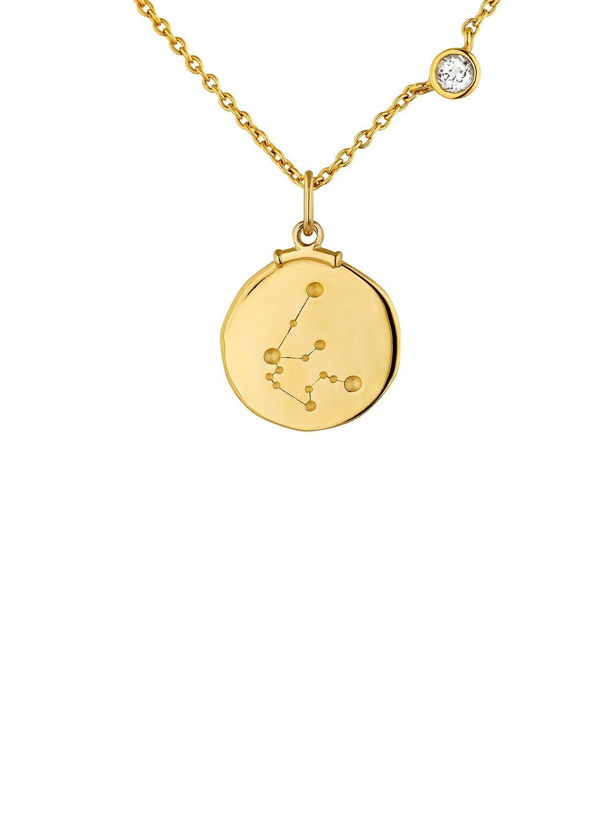 925 Silver Aquarius Charm Coated in 18K Yellow Gold