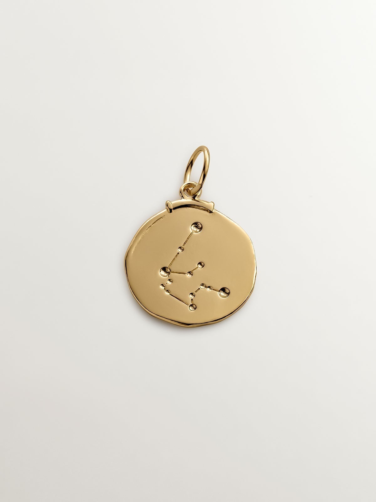 925 Silver Aquarius Charm Coated in 18K Yellow Gold
