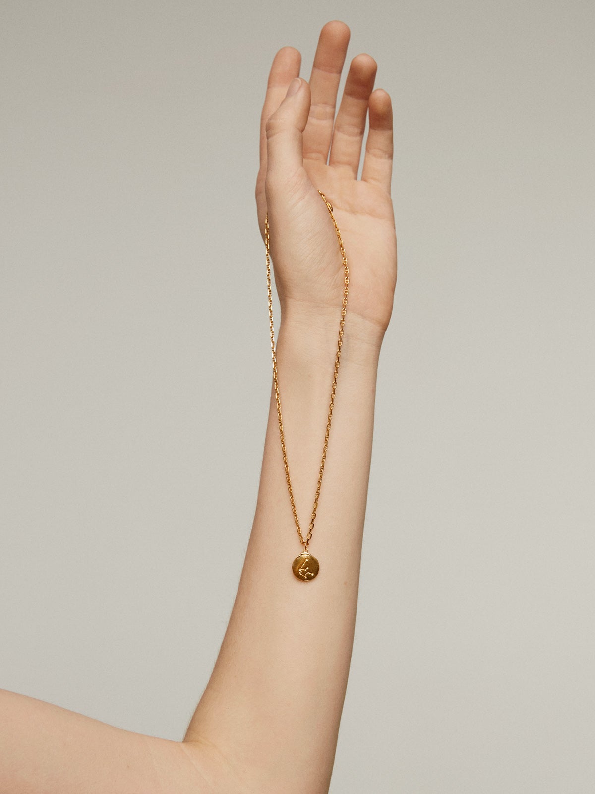 925 Silver Aquarius Charm Coated in 18K Yellow Gold