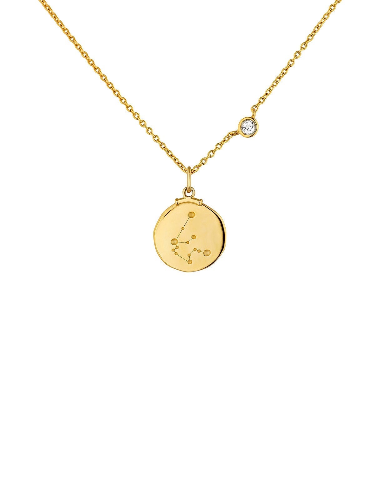 925 Silver Aquarius Charm Coated in 18K Yellow Gold