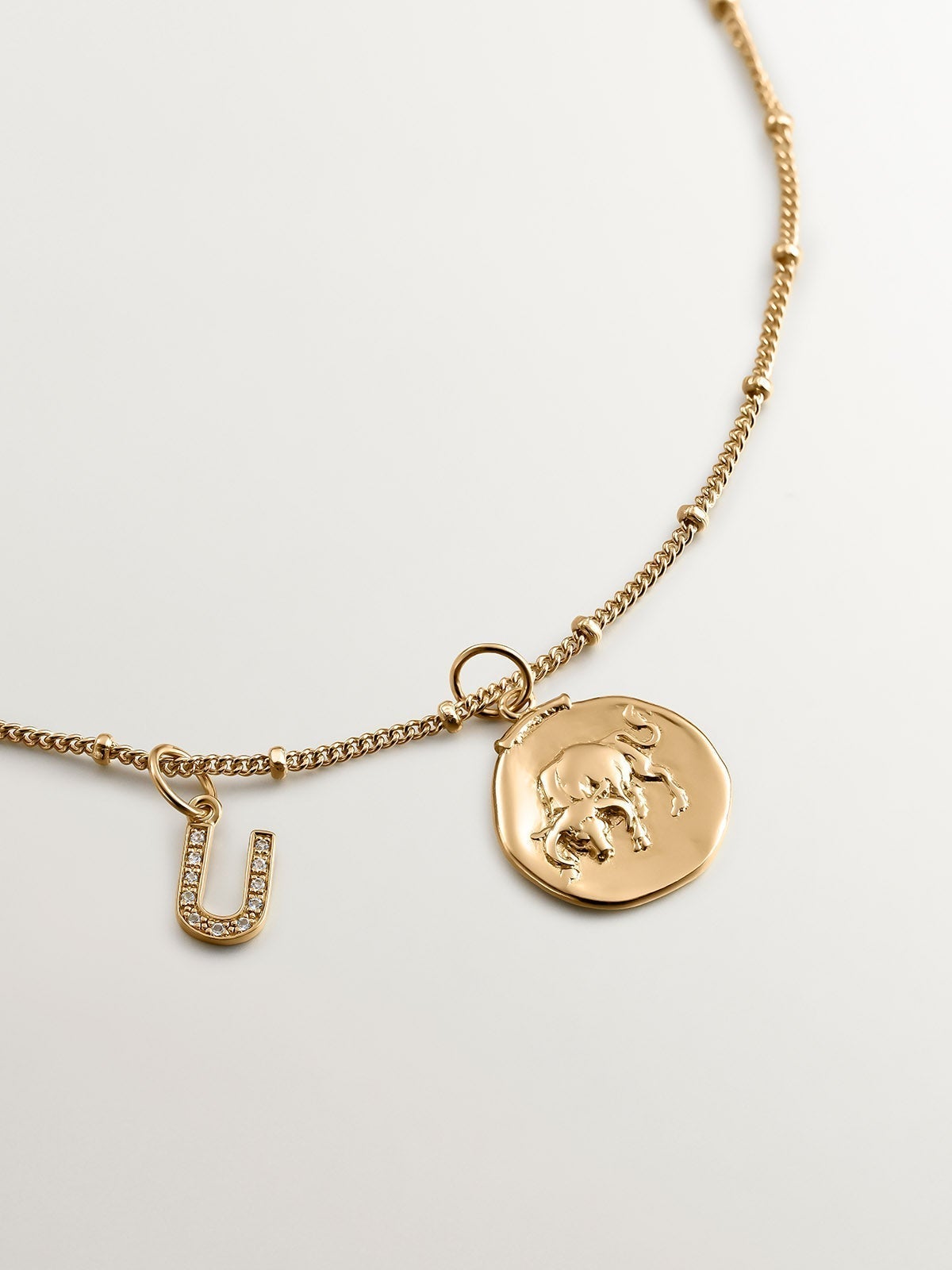 925 Silver Taurus Charm bathed in 18K yellow gold.