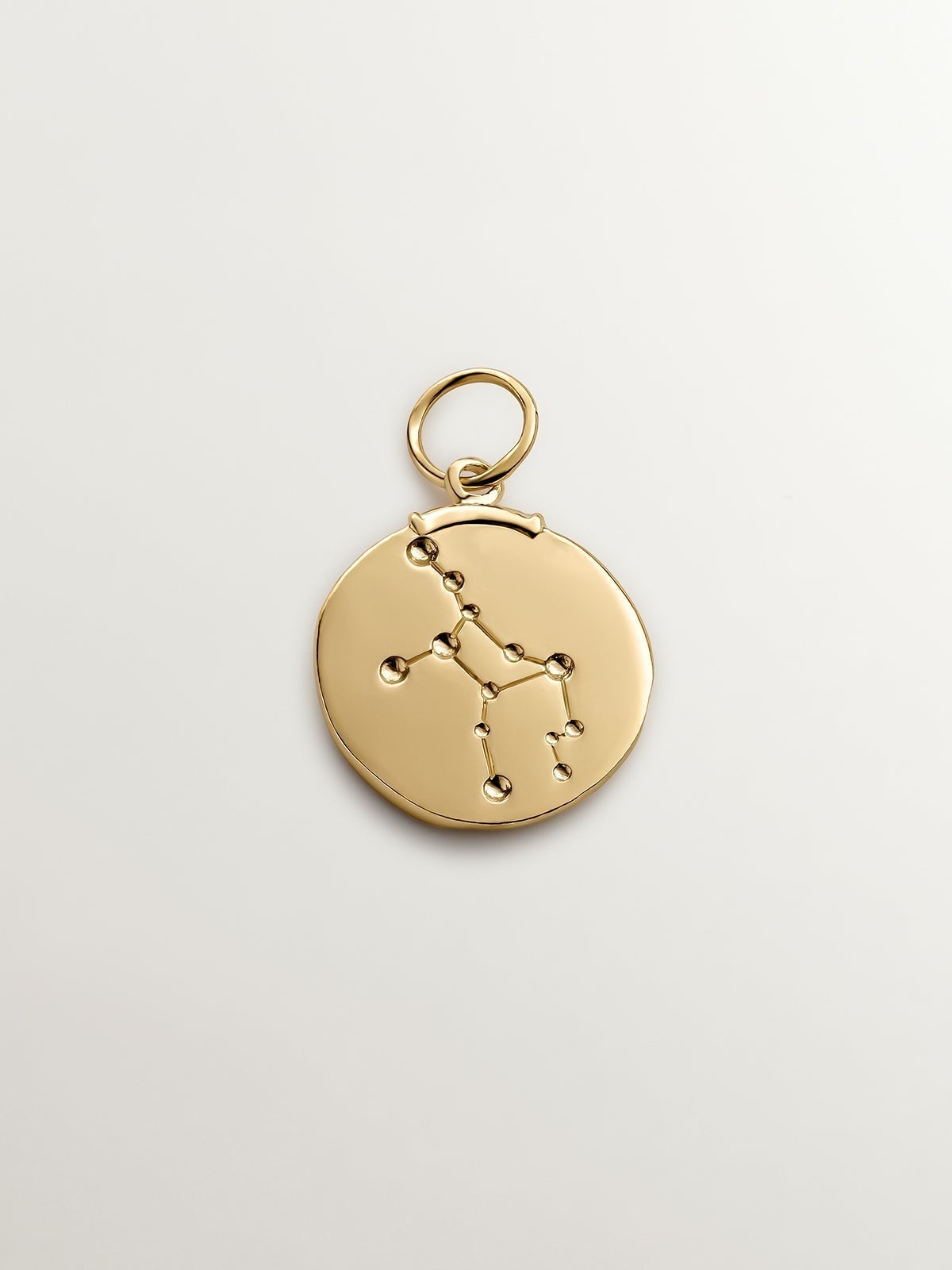 925 Silver Virgo Charm bathed in 18K Yellow Gold