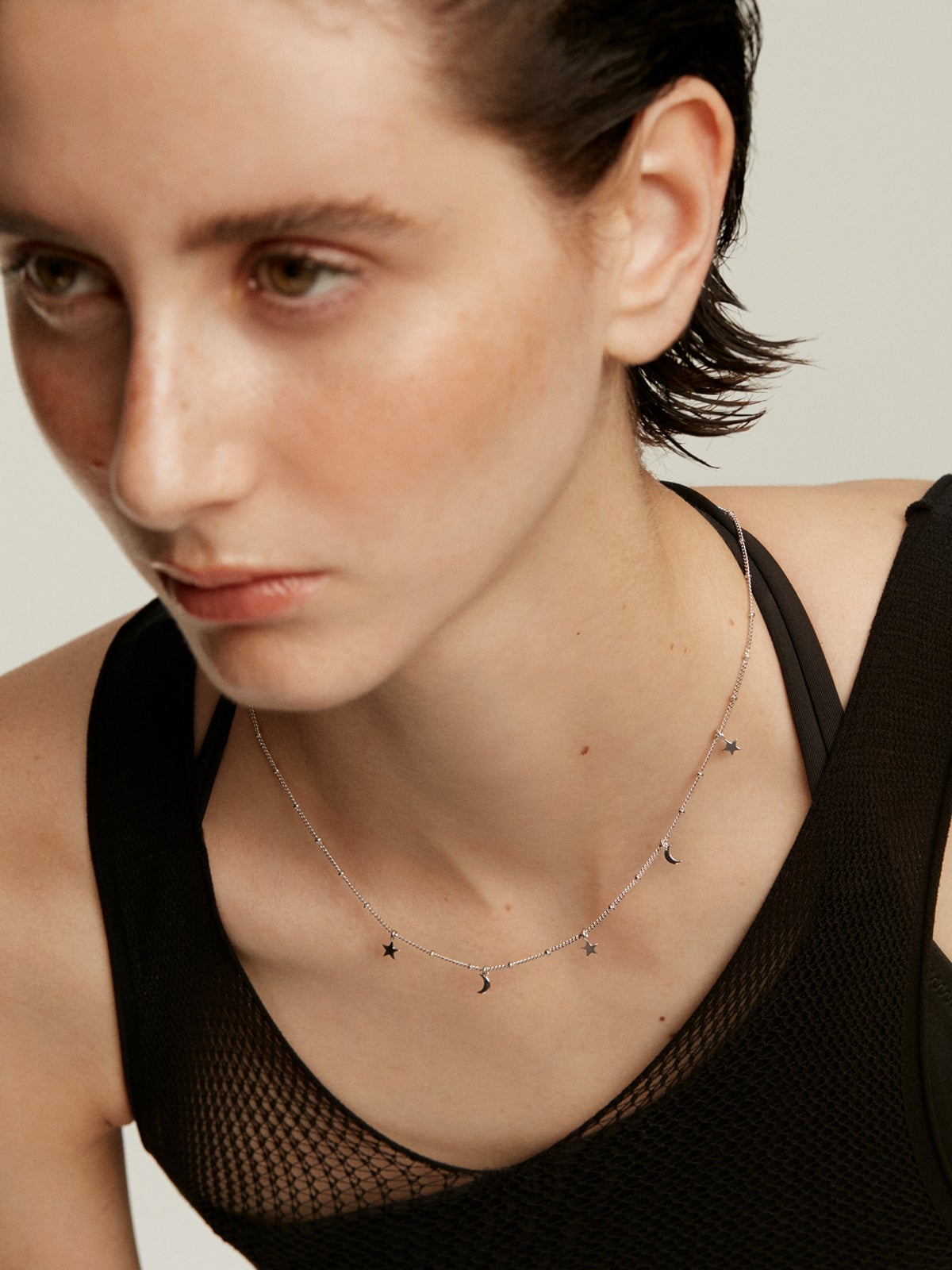 925 Silver Necklace with Stars and Moons