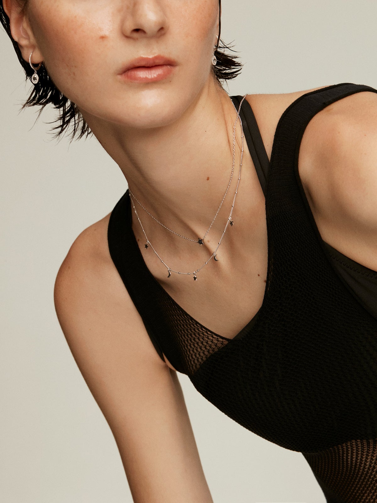 925 Silver Necklace with Stars and Moons