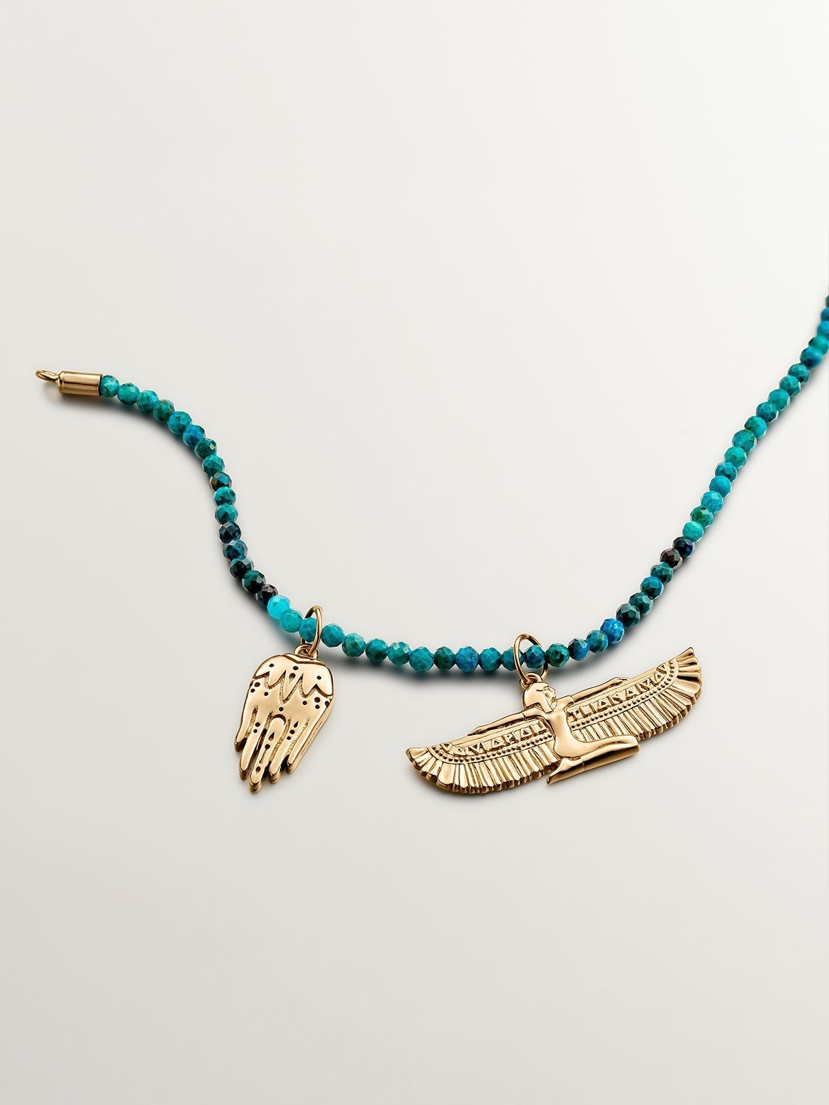 925 silver charm coated in 18K yellow gold with winged goddess