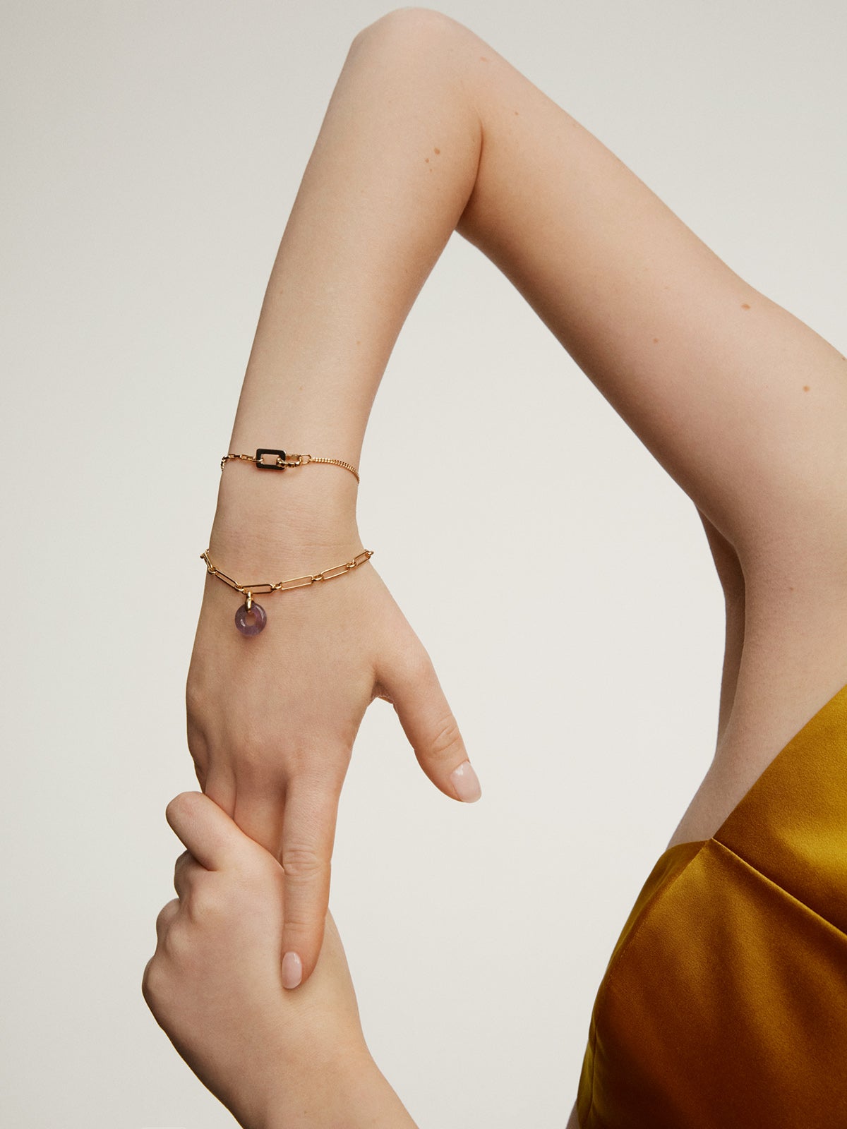 925 Silver bracelet and 925 silver coated in 18K yellow gold.