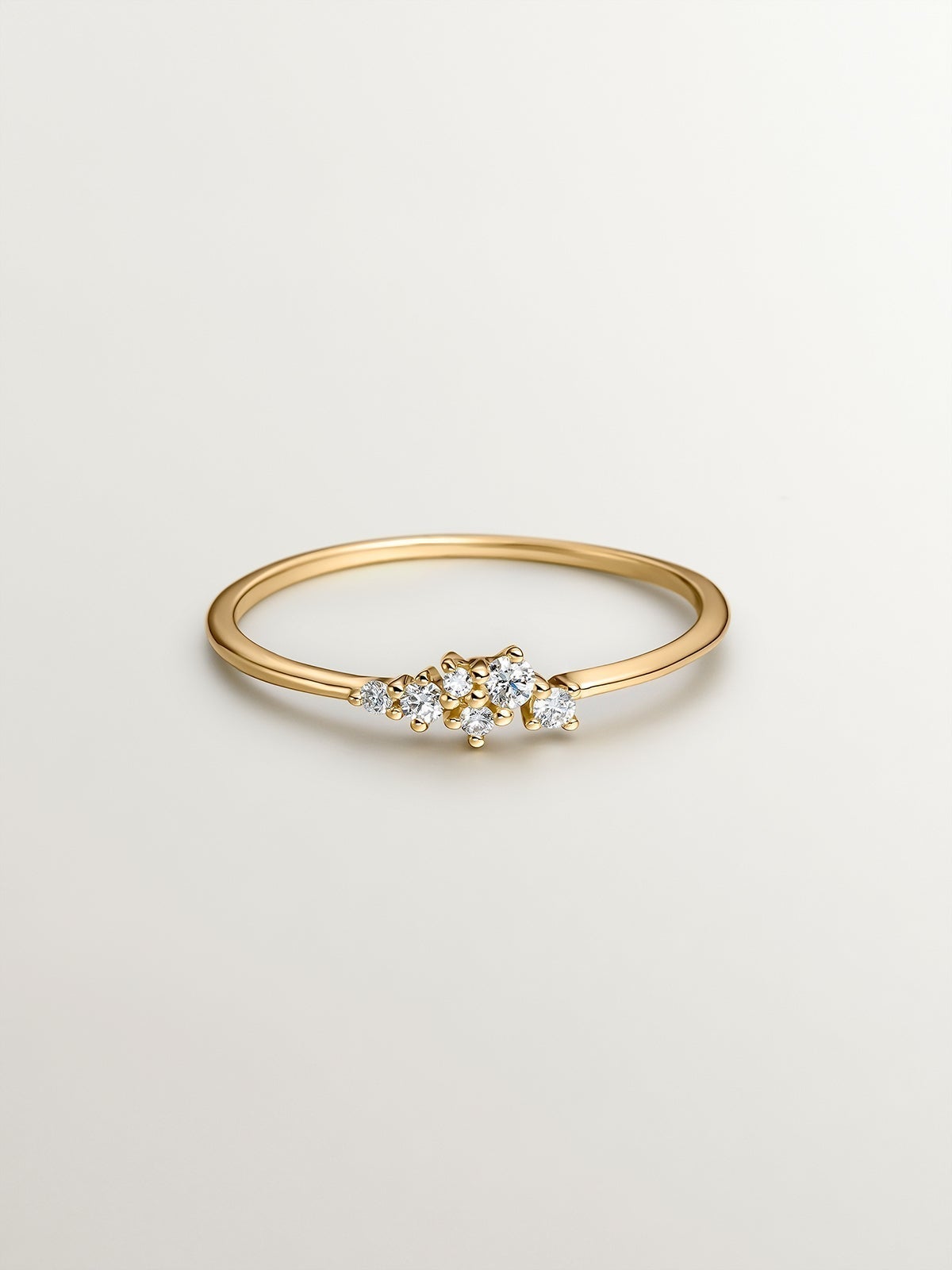 18K yellow gold ring with diamonds 0.025 cts
