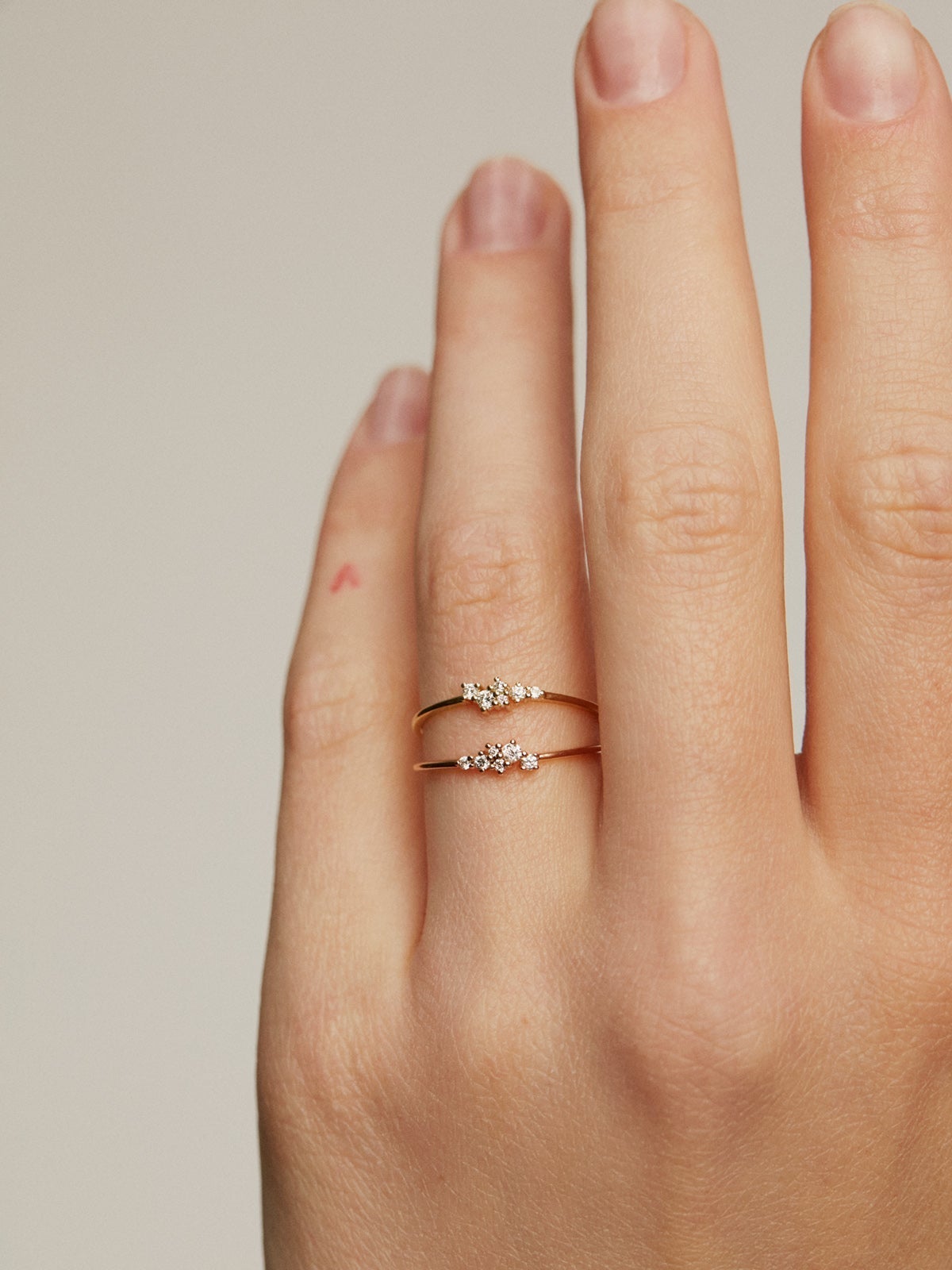 18K yellow gold ring with diamonds 0.025 cts