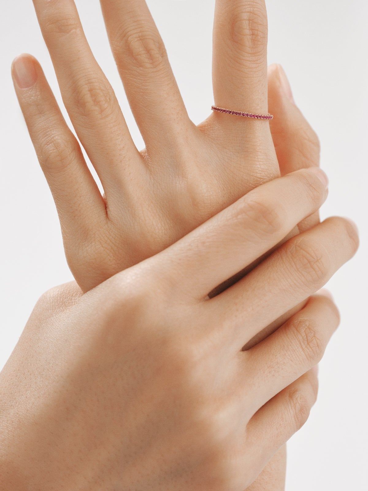 9K Rose Gold Ring with Pink Rubies
