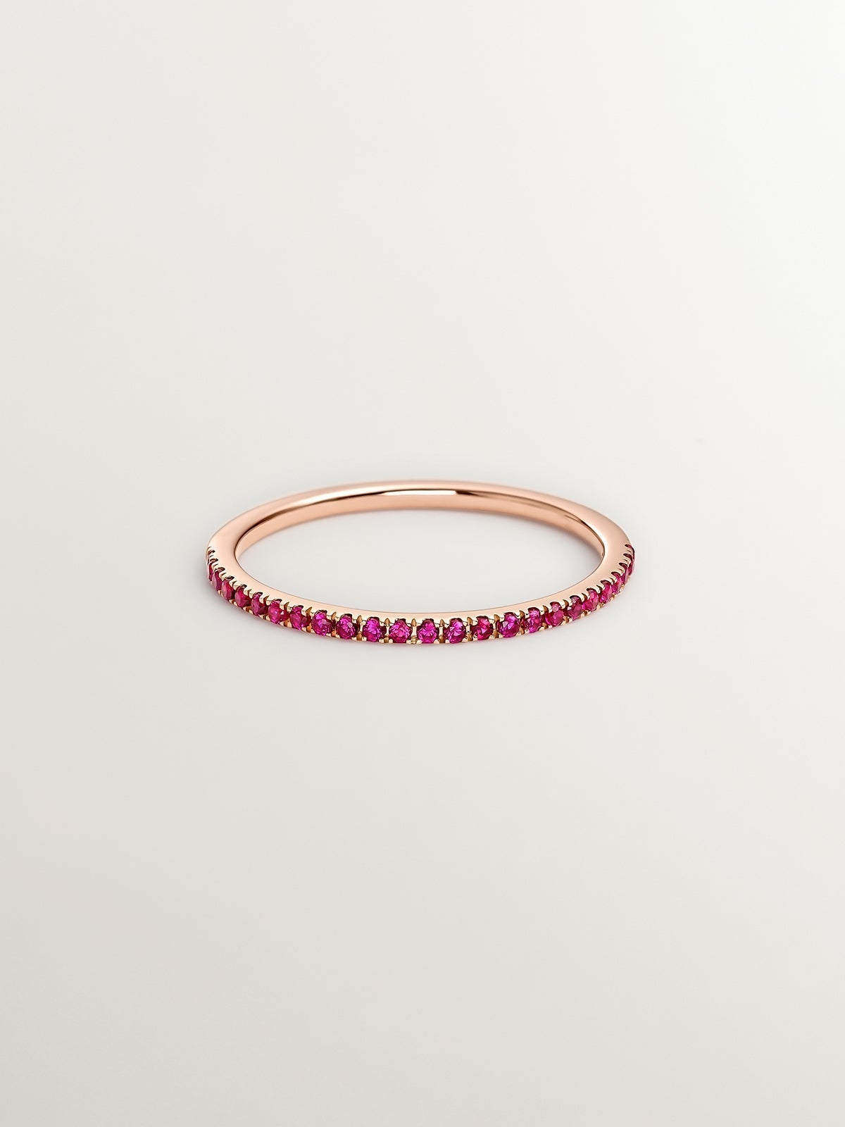 9K Rose Gold Ring with Pink Rubies