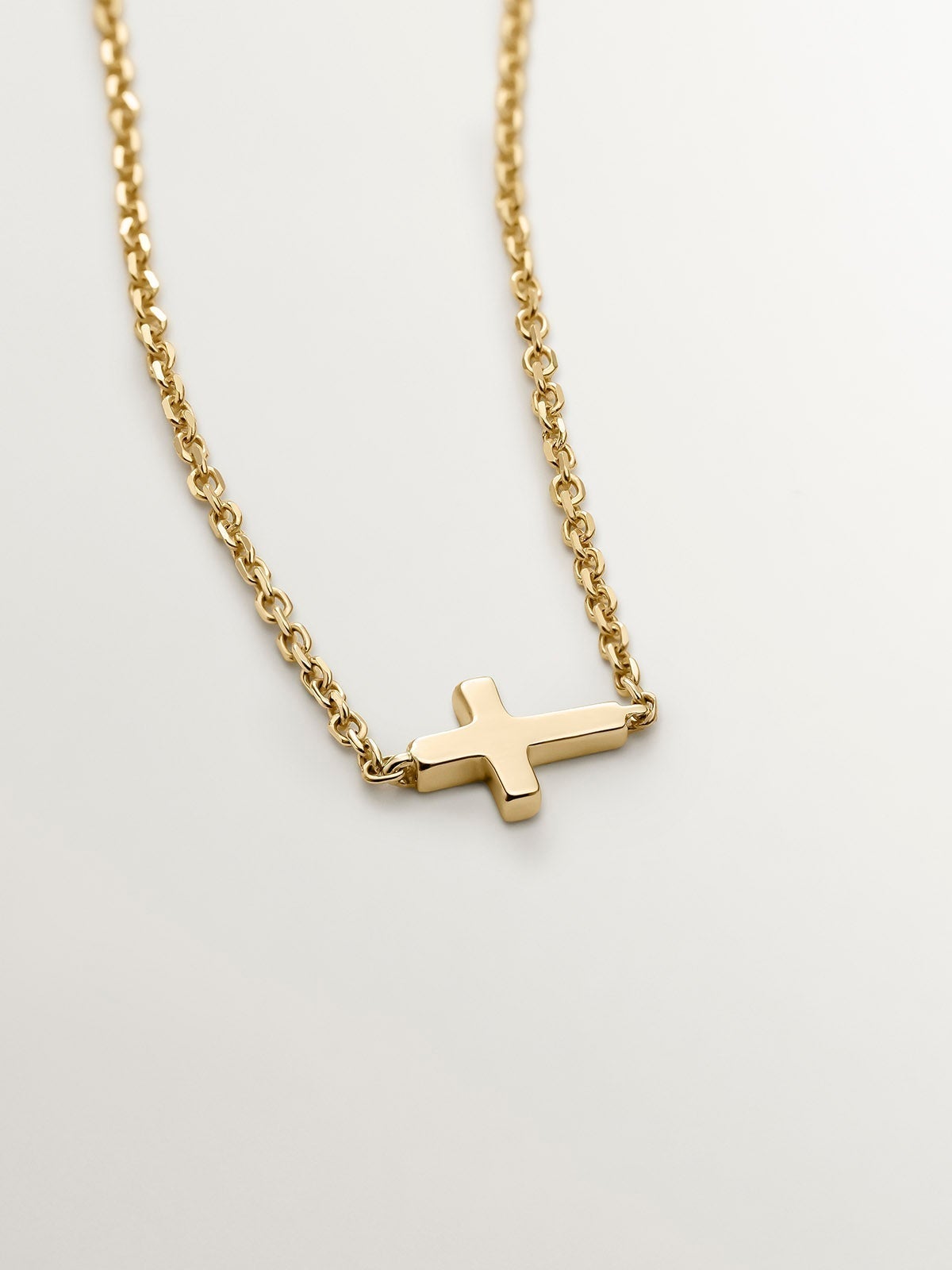 9K Yellow Gold Chain with Cross