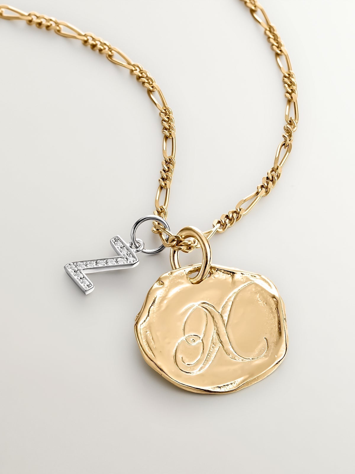 925 Silver Charm with White Topaz Initial Z