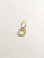 925 Silver Charm plated in 18K Yellow Gold with white topaz, initial C.