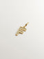 F initial charm made of 925 silver, bathed in 18K yellow gold with white topazes.