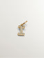 I Initial charm made of 925 silver, bathed in 18K yellow gold, and white topaz.
