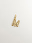 18K Yellow Gold Plated 925 Sterling Silver Charm with White Topaz 'M' Initial