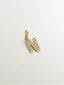 925 Silver charm bathed in 18K yellow gold and white topaz initial N