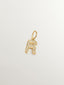 925 Silver charm bathed in 18K yellow gold with white topazes initial R
