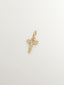 925 Silver Charm Plated in 18K Yellow Gold and White Topaz Initial T