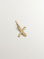 18K Yellow Gold Plated 925 Silver Charm with White Topaz Initial X