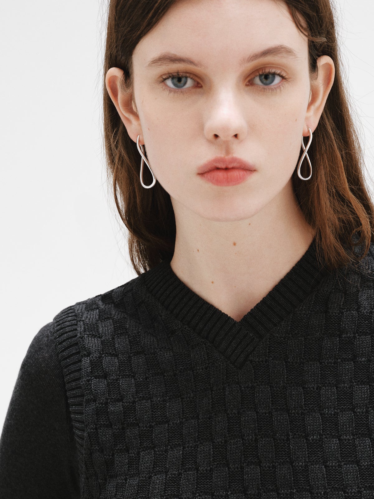 Large wavy hoop earrings made of 925 silver