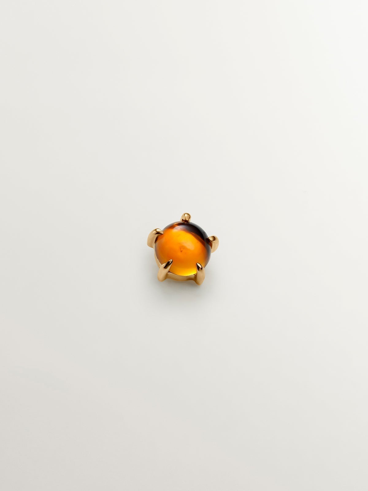 18K gold single earring with orange citrine