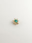 18K yellow gold piercing with emerald and diamonds