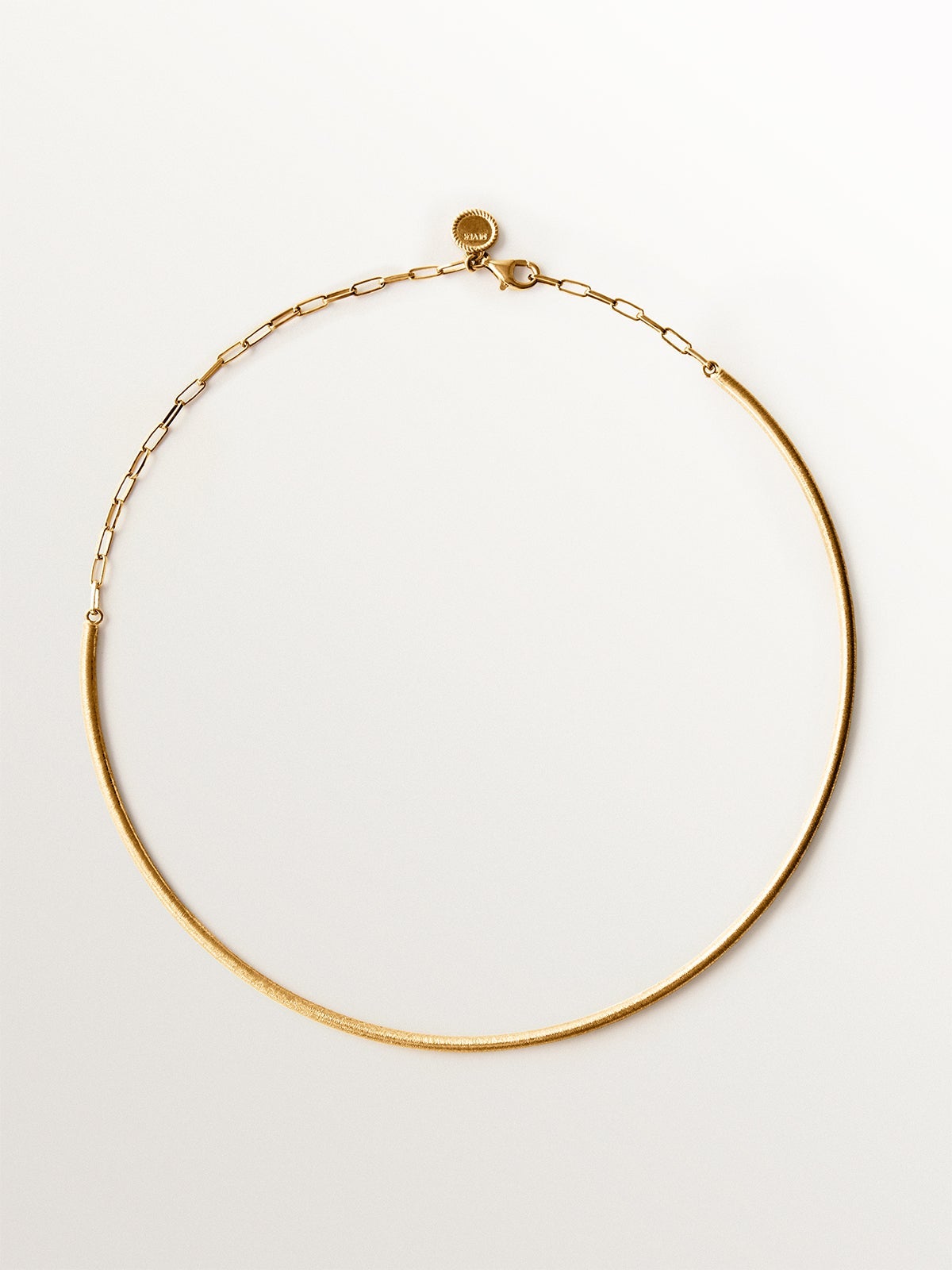 Rigid necklace made of 925 silver plated in 18K yellow gold