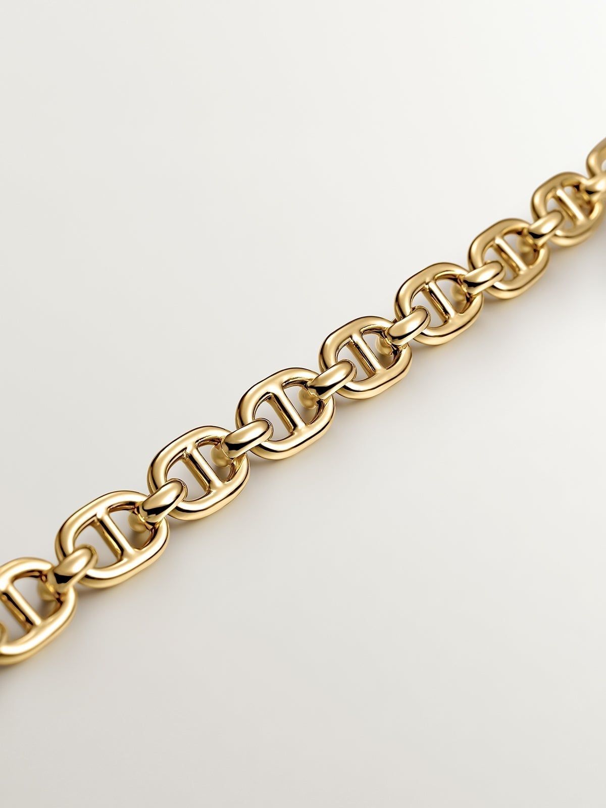 45cm rope link chain made of 925 silver plated with 18K yellow gold