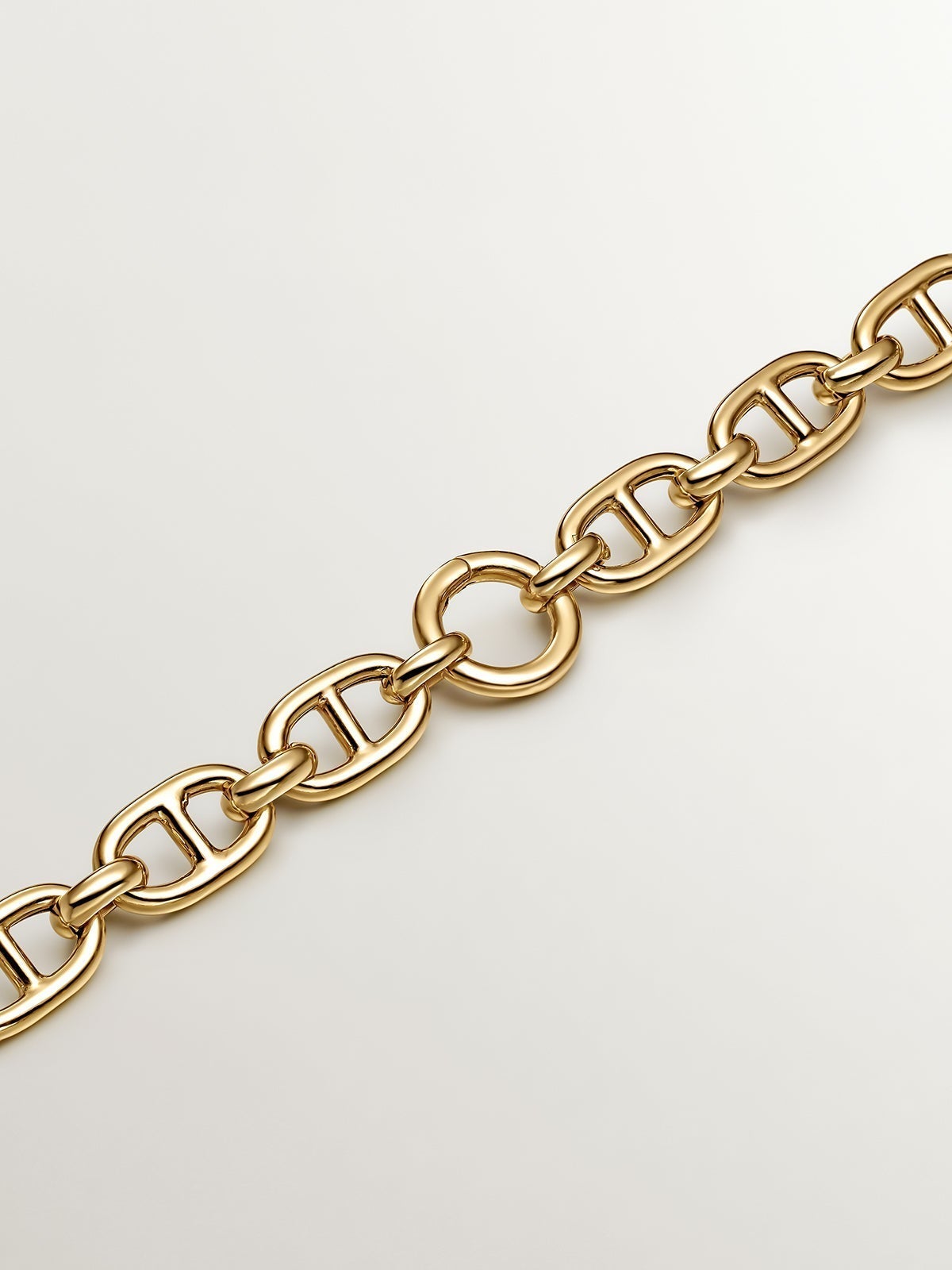 45cm rope link chain made of 925 silver plated with 18K yellow gold