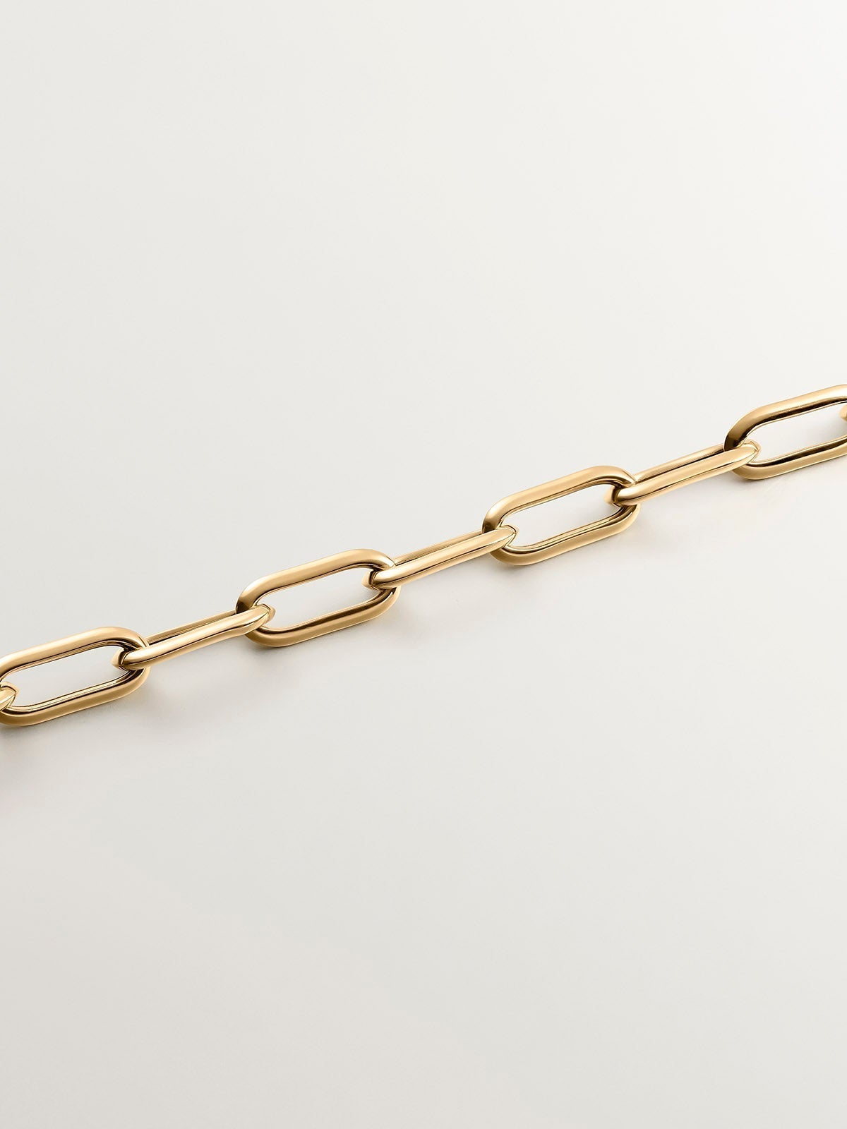 Rectangle Forza link bracelet made from 925 silver coated in 18K yellow gold
