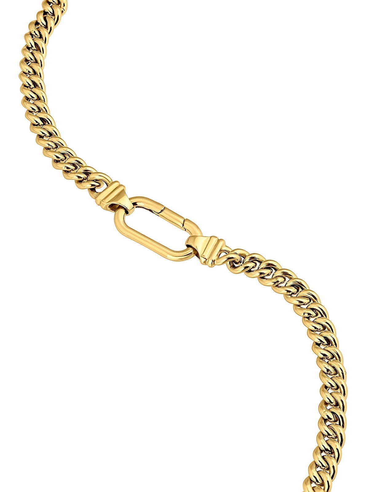 Oval carabiner in 925 silver coated in 18K yellow gold.