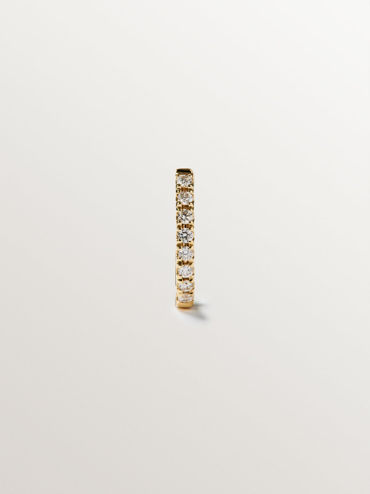 18K Gold Small Single Hoop Earring with Diamonds