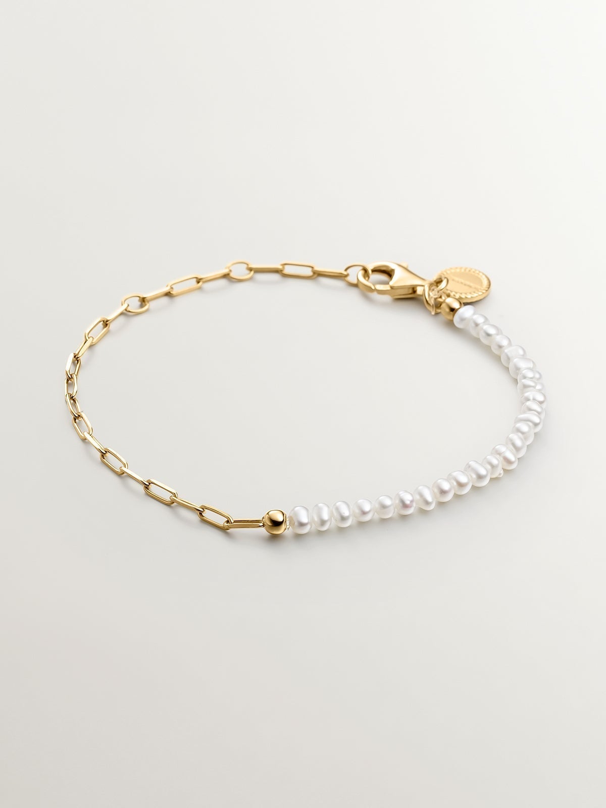 925 silver link bracelet in 18k yellow gold bathed