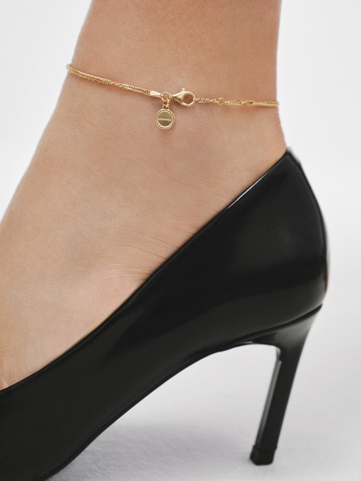 925 Silver Silver Links Bracelet in 18k yellow gold