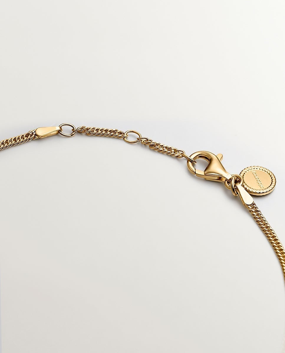 925 Silver Silver Links Bracelet in 18k yellow gold
