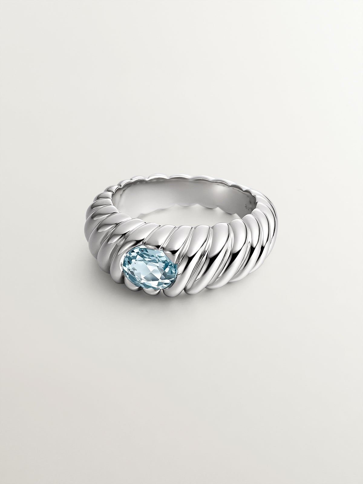925 silver gallon ring with sky blue topaz