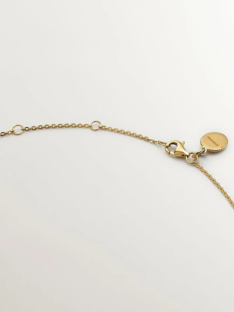 18K yellow gold plated 925 silver pendant with white quartz