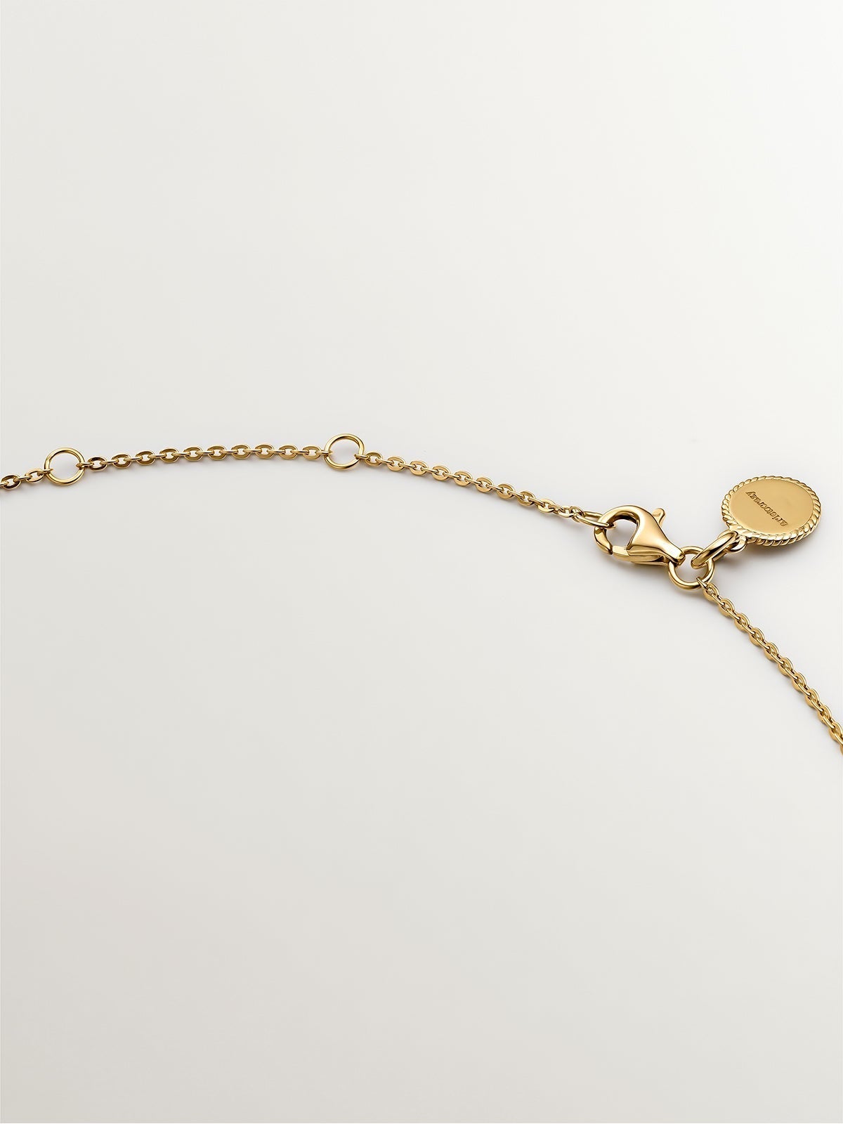 18K yellow gold plated 925 silver pendant with white quartz