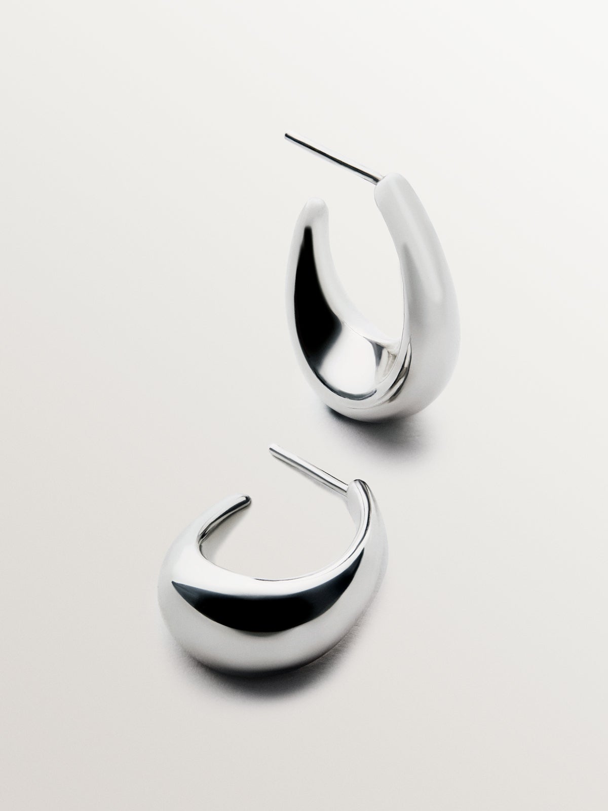 925 Silver Small Oval Hoop Earrings