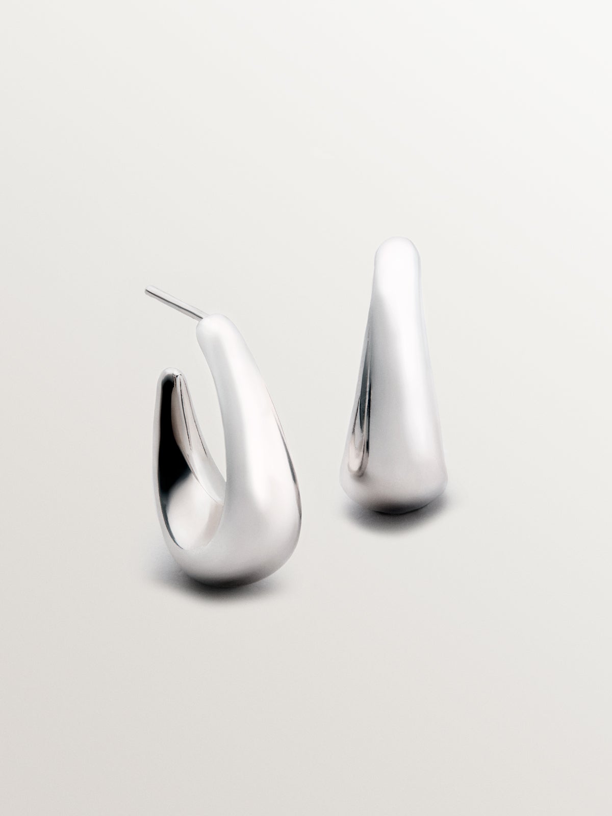 925 Silver Small Oval Hoop Earrings