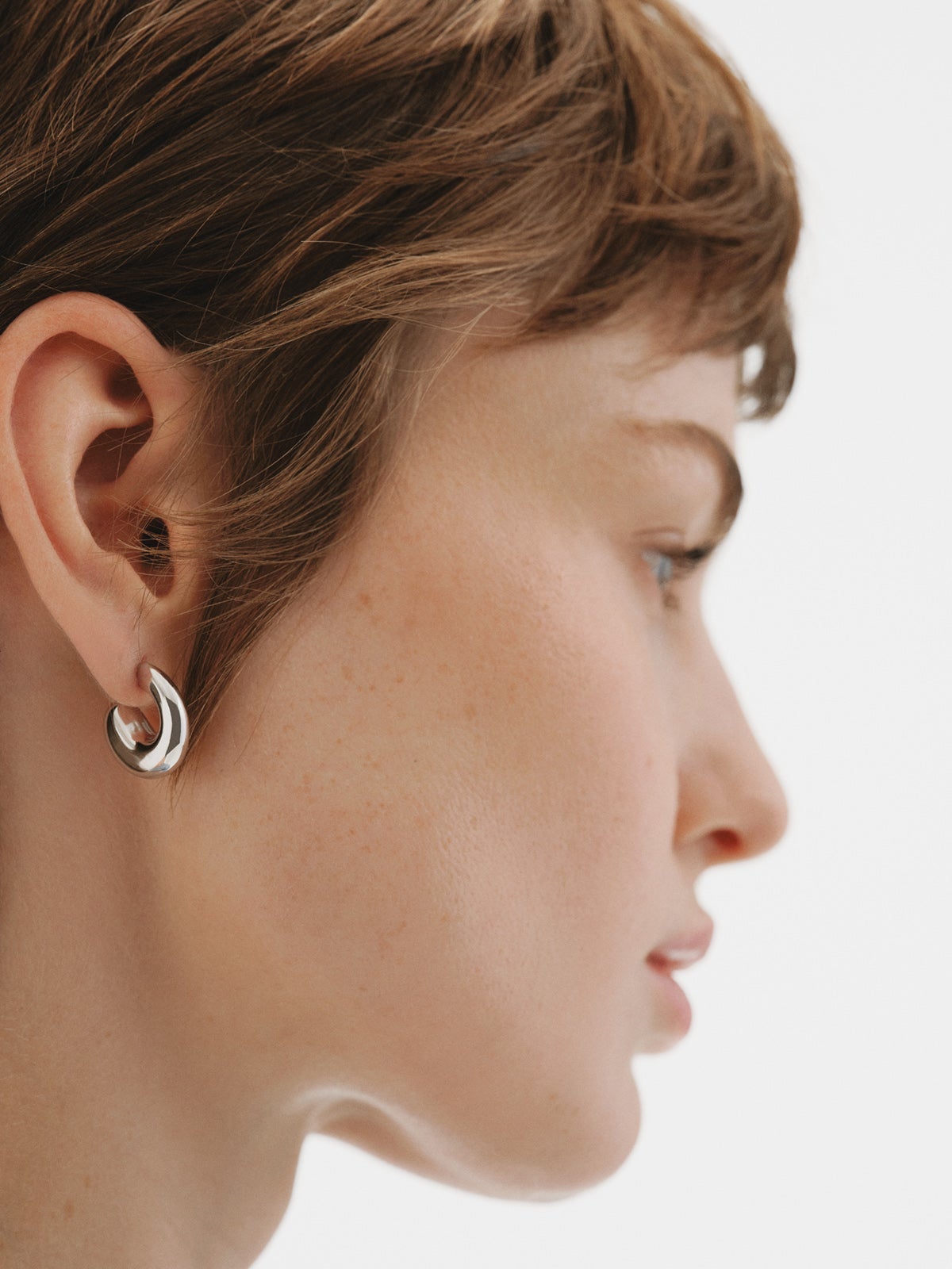 Small chunky hoop earrings made of 925 silver
